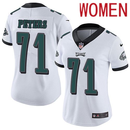 Women Philadelphia Eagles 71 Jason Peters Nike White Vapor Limited NFL Jersey